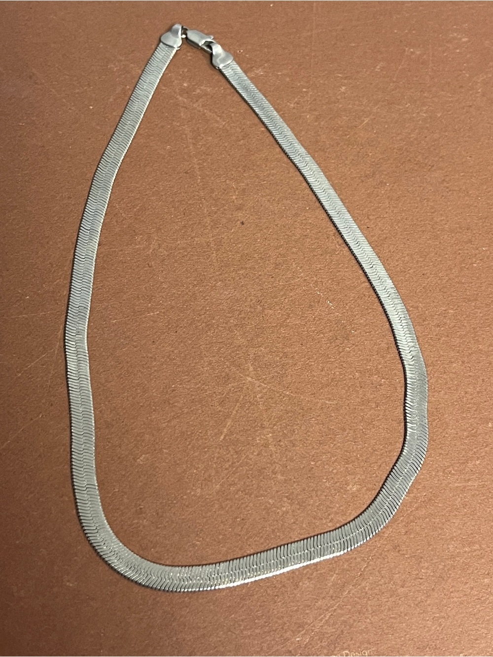 Silver color Herringbone Necklace snake chain